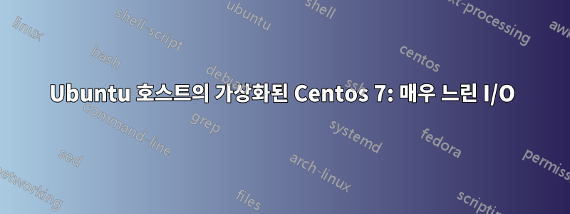 Ubuntu 호스트의 가상화된 Centos 7: 매우 느린 I/O