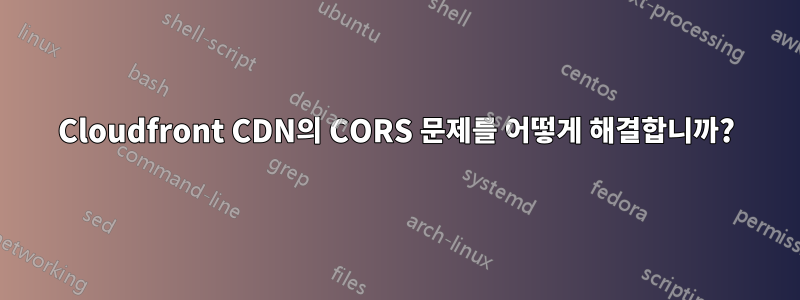 Cloudfront CDN의 CORS 문제를 어떻게 해결합니까?