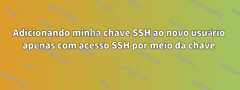 Adicionando minha chave SSH ao novo usuário apenas com acesso SSH por meio da chave