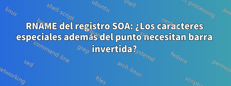 RNAME del registro SOA: ¿Los caracteres especiales además del punto necesitan barra invertida?