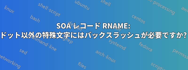 SOA レコード RNAME: ドット以外の特殊文字にはバックスラッシュが必要ですか?