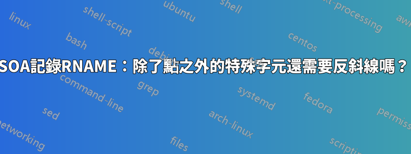 SOA記錄RNAME：除了點之外的特殊字元還需要反斜線嗎？