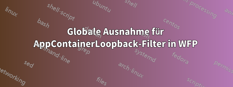 Globale Ausnahme für AppContainerLoopback-Filter in WFP