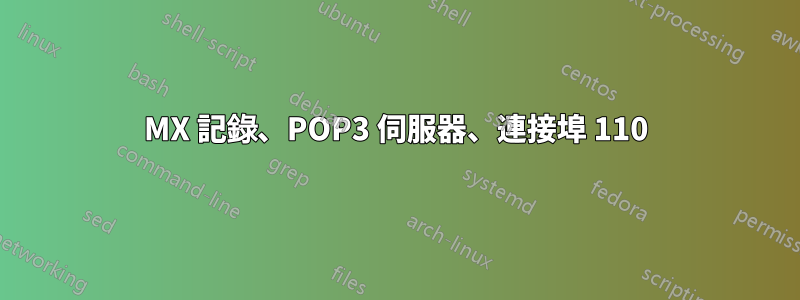 MX 記錄、POP3 伺服器、連接埠 110