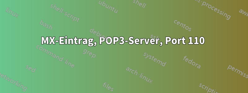 MX-Eintrag, POP3-Server, Port 110