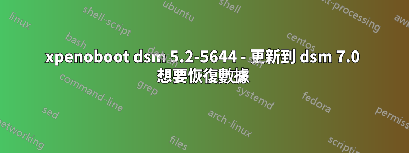 xpenoboot dsm 5.2-5644 - 更新到 dsm 7.0 想要恢復數據