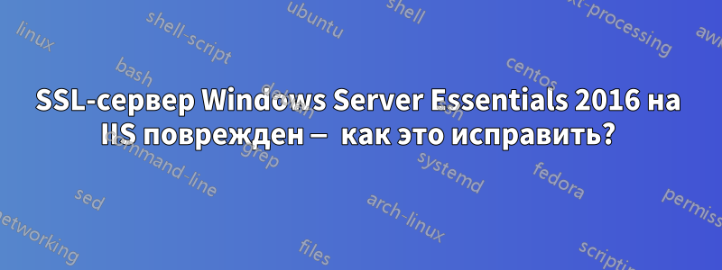 SSL-сервер Windows Server Essentials 2016 на IIS поврежден — как это исправить?