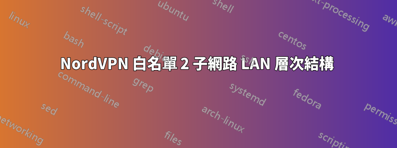 NordVPN 白名單 2 子網路 LAN 層次結構