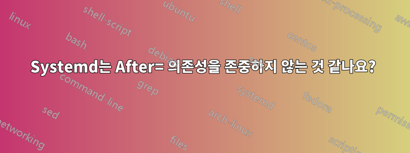 Systemd는 After= 의존성을 존중하지 않는 것 같나요?