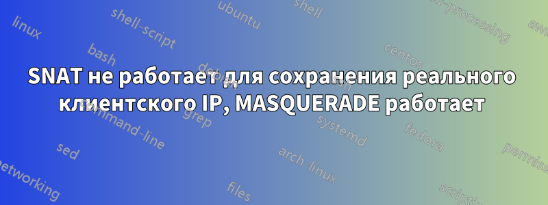 SNAT не работает для сохранения реального клиентского IP, MASQUERADE работает