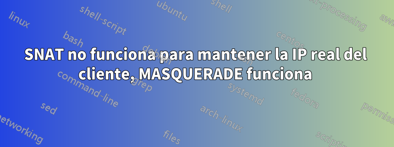 SNAT no funciona para mantener la IP real del cliente, MASQUERADE funciona