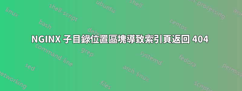 NGINX 子目錄位置區塊導致索引頁返回 404