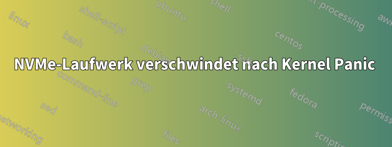 NVMe-Laufwerk verschwindet nach Kernel Panic