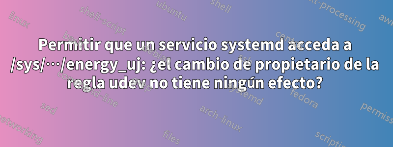 Permitir que un servicio systemd acceda a /sys/…/energy_uj: ¿el cambio de propietario de la regla udev no tiene ningún efecto?