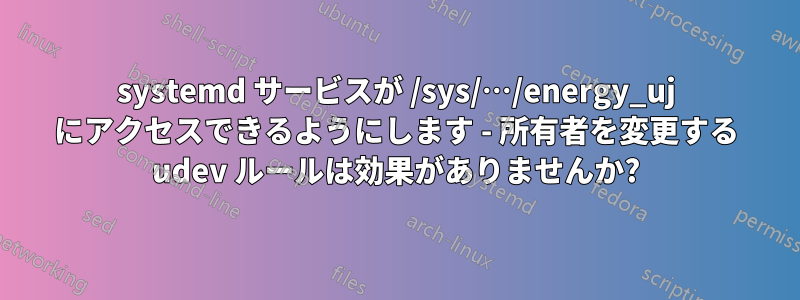 systemd サービスが /sys/…/energy_uj にアクセスできるようにします - 所有者を変更する udev ルールは効果がありませんか?