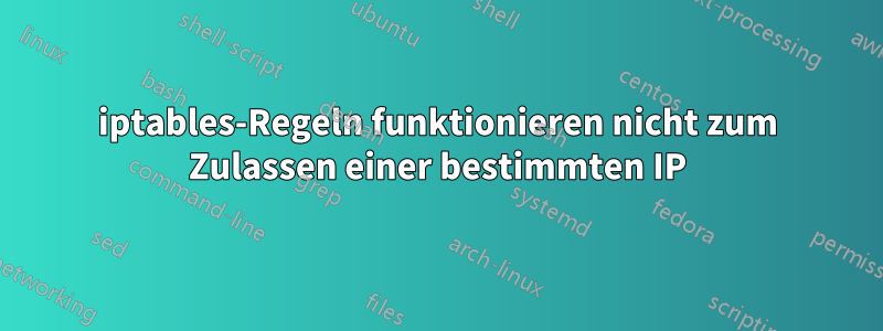 iptables-Regeln funktionieren nicht zum Zulassen einer bestimmten IP