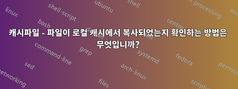 캐시파일 - 파일이 로컬 캐시에서 복사되었는지 확인하는 방법은 무엇입니까?