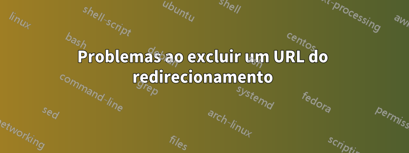 Problemas ao excluir um URL do redirecionamento