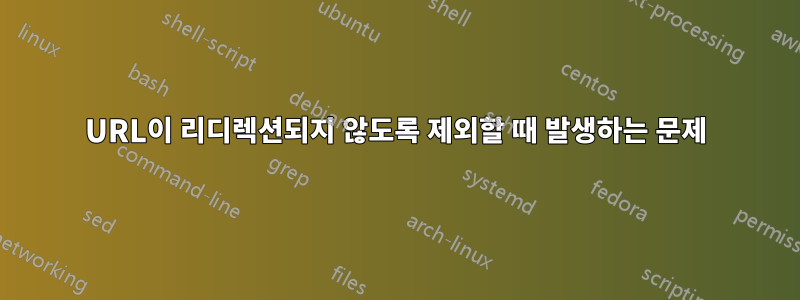 URL이 리디렉션되지 않도록 제외할 때 발생하는 문제