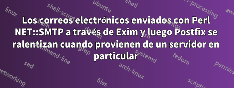 Los correos electrónicos enviados con Perl NET::SMTP a través de Exim y luego Postfix se ralentizan cuando provienen de un servidor en particular