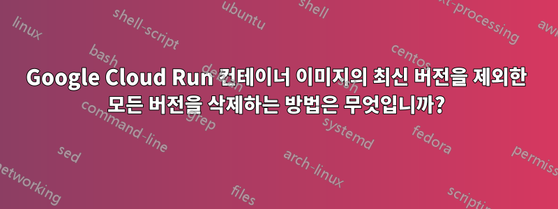 Google Cloud Run 컨테이너 이미지의 최신 버전을 제외한 모든 버전을 삭제하는 방법은 무엇입니까?