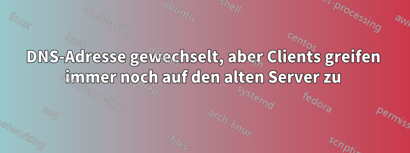 DNS-Adresse gewechselt, aber Clients greifen immer noch auf den alten Server zu