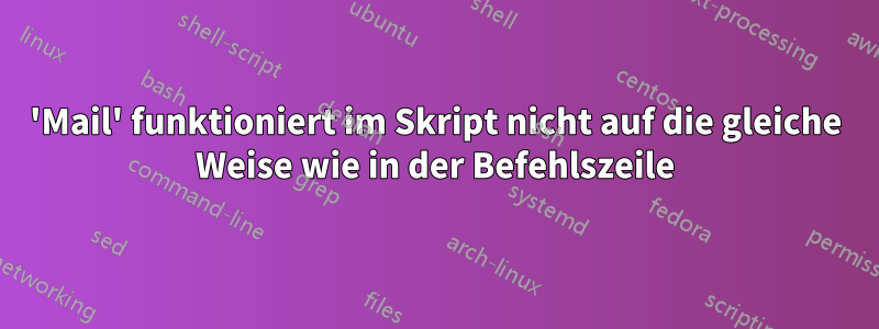 'Mail' funktioniert im Skript nicht auf die gleiche Weise wie in der Befehlszeile