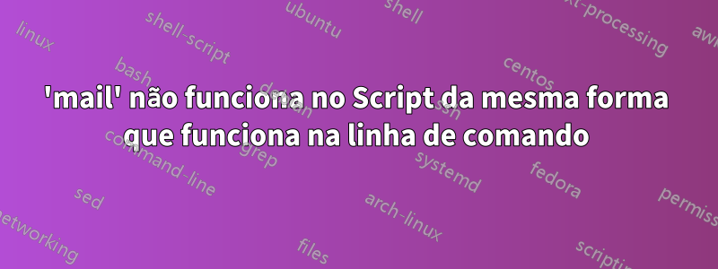 'mail' não funciona no Script da mesma forma que funciona na linha de comando