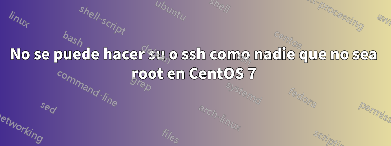 No se puede hacer su o ssh como nadie que no sea root en CentOS 7