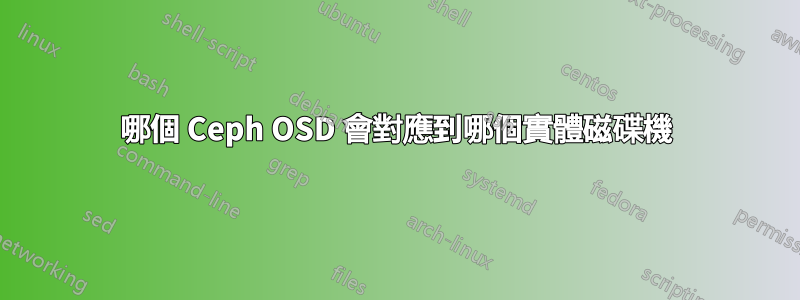 哪個 Ceph OSD 會對應到哪個實體磁碟機