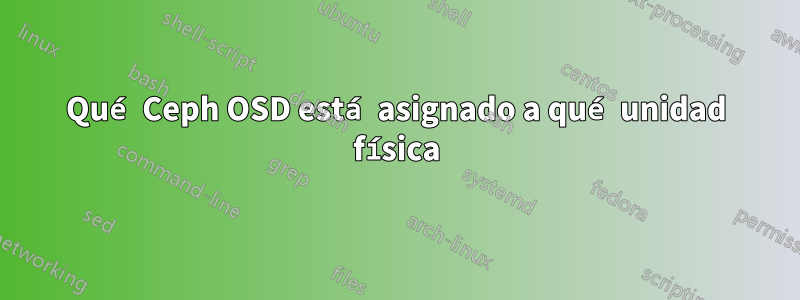 Qué Ceph OSD está asignado a qué unidad física