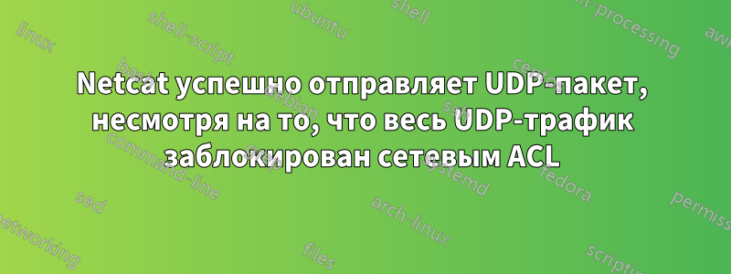 Netcat успешно отправляет UDP-пакет, несмотря на то, что весь UDP-трафик заблокирован сетевым ACL