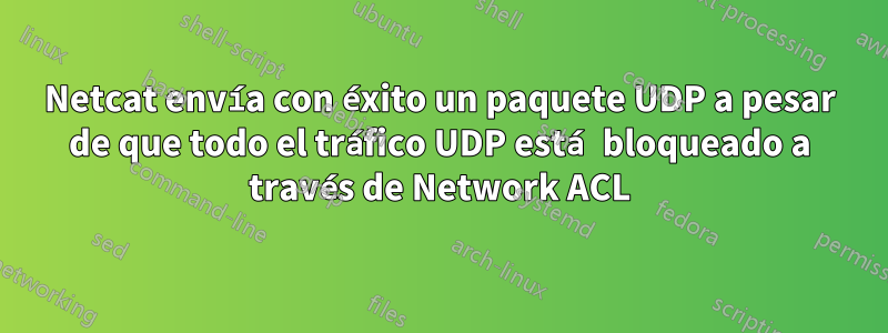 Netcat envía con éxito un paquete UDP a pesar de que todo el tráfico UDP está bloqueado a través de Network ACL