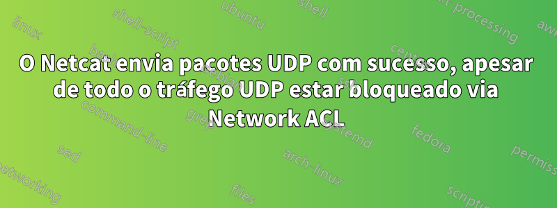 O Netcat envia pacotes UDP com sucesso, apesar de todo o tráfego UDP estar bloqueado via Network ACL