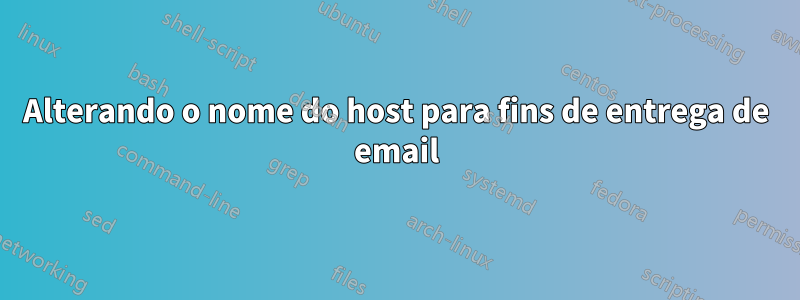 Alterando o nome do host para fins de entrega de email