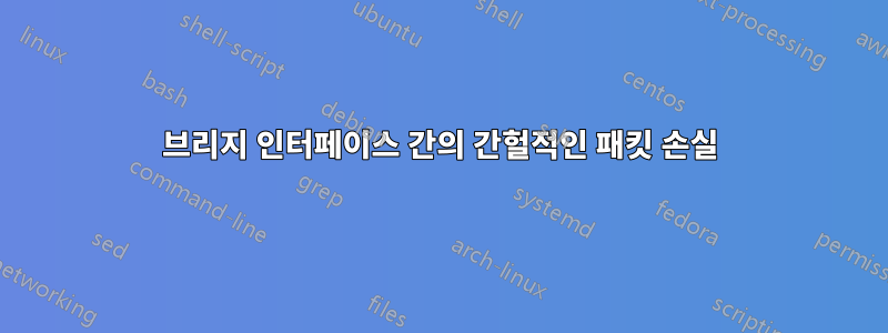 브리지 인터페이스 간의 간헐적인 패킷 손실