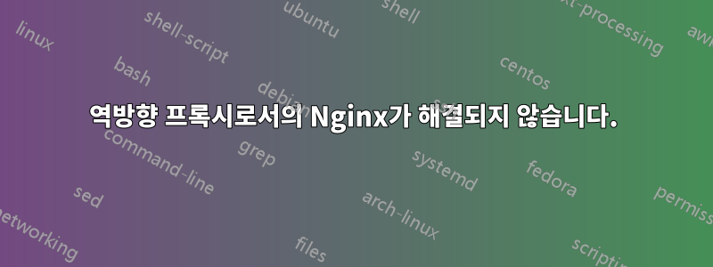 역방향 프록시로서의 Nginx가 해결되지 않습니다.