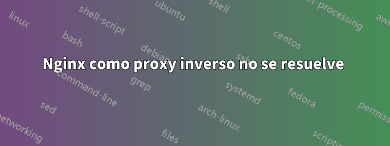 Nginx como proxy inverso no se resuelve