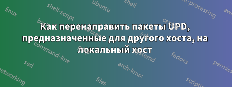 Как перенаправить пакеты UPD, предназначенные для другого хоста, на локальный хост