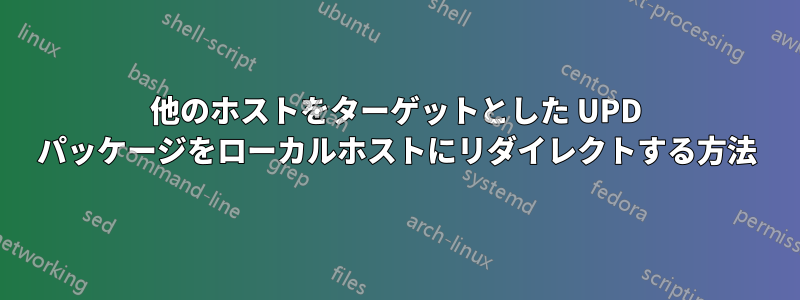 他のホストをターゲットとした UPD パッケージをローカルホストにリダイレクトする方法