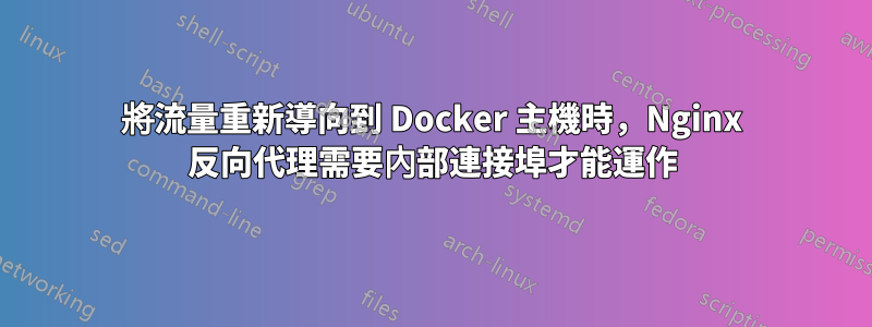 將流量重新導向到 Docker 主機時，Nginx 反向代理需要內部連接埠才能運作