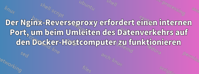 Der Nginx-Reverseproxy erfordert einen internen Port, um beim Umleiten des Datenverkehrs auf den Docker-Hostcomputer zu funktionieren