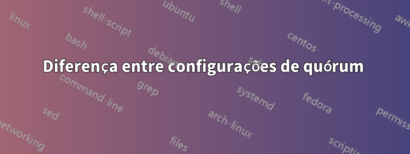 Diferença entre configurações de quórum