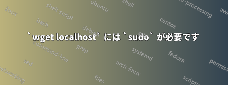 `wget localhost` には `sudo` が必要です