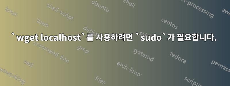 `wget localhost`를 사용하려면 `sudo`가 필요합니다.