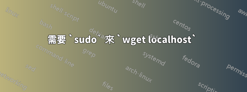 需要 `sudo` 來 `wget localhost`