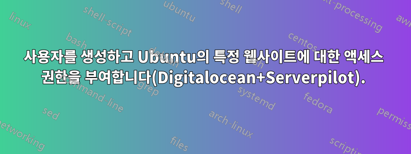 사용자를 생성하고 Ubuntu의 특정 웹사이트에 대한 액세스 권한을 부여합니다(Digitalocean+Serverpilot).