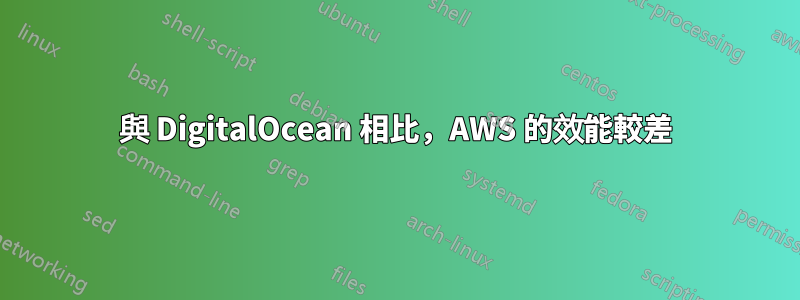 與 DigitalOcean 相比，AWS 的效能較差