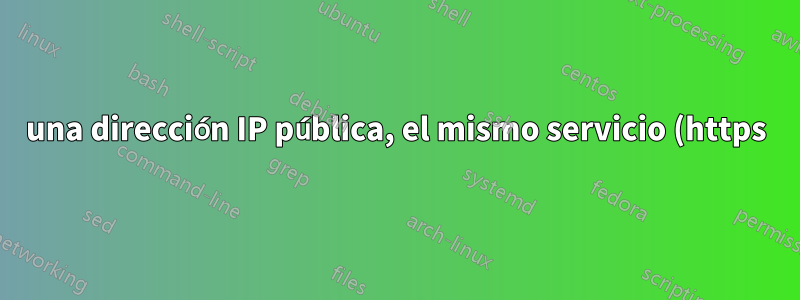 una dirección IP pública, el mismo servicio (https) para dos sitios web está funcionando (nombre de dominio diferente)