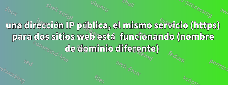 una dirección IP pública, el mismo servicio (https) para dos sitios web está funcionando (nombre de dominio diferente) 